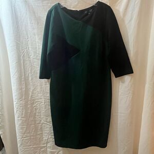Eloquii Black & Green Dress Womens Size 16 Green Classic